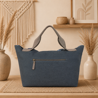 Large Linen Shoulder Tote Bag
