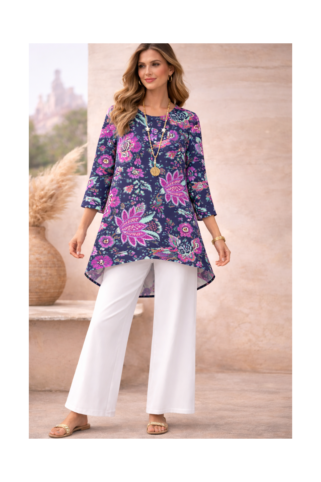 🌸 Stylish Spandex Floral Top & Pant Set