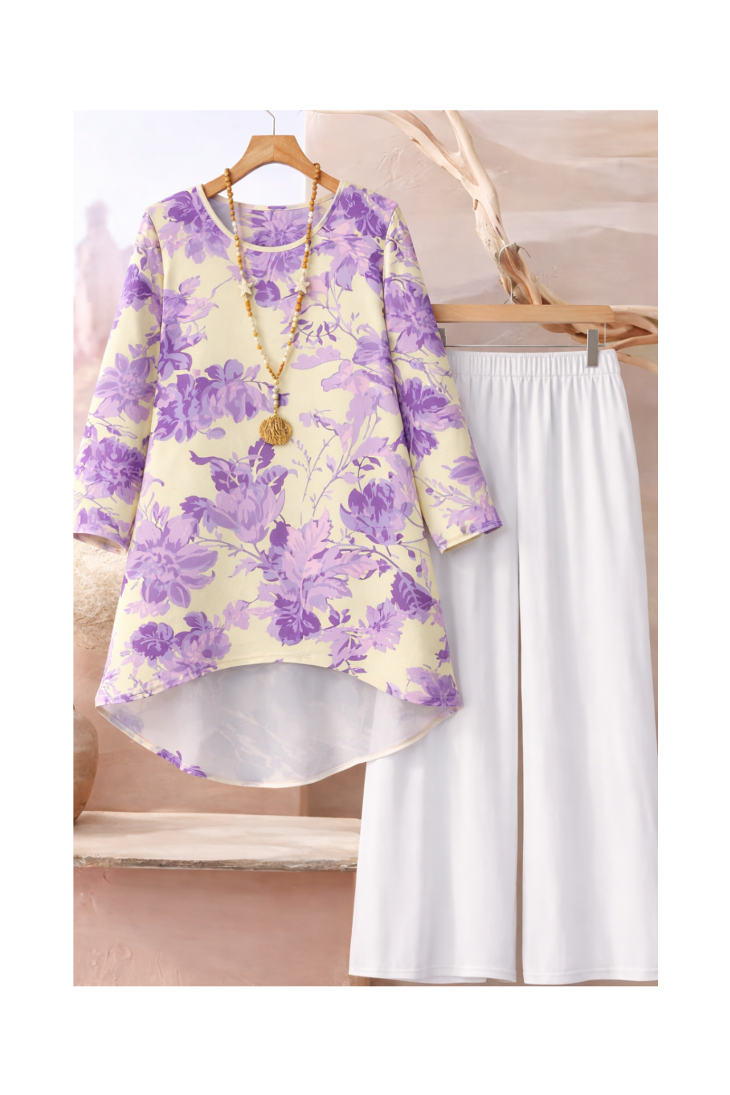 🌸 Stylish Spandex Floral Top & Pant Set
