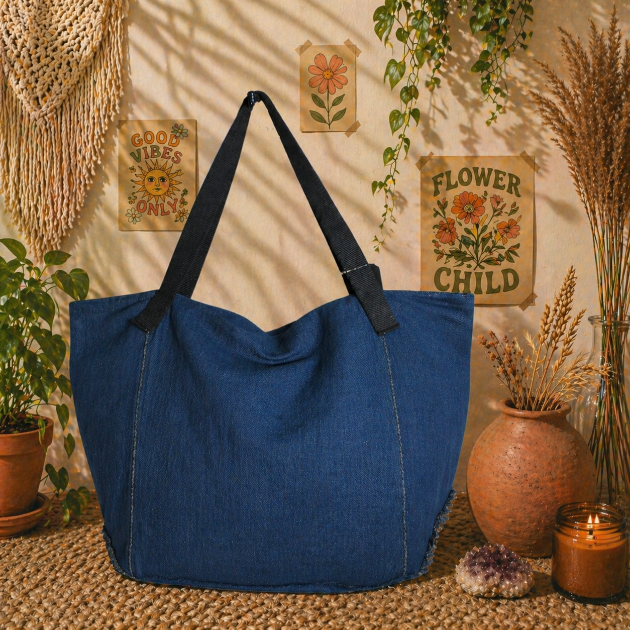 Large Linen Tote Bag