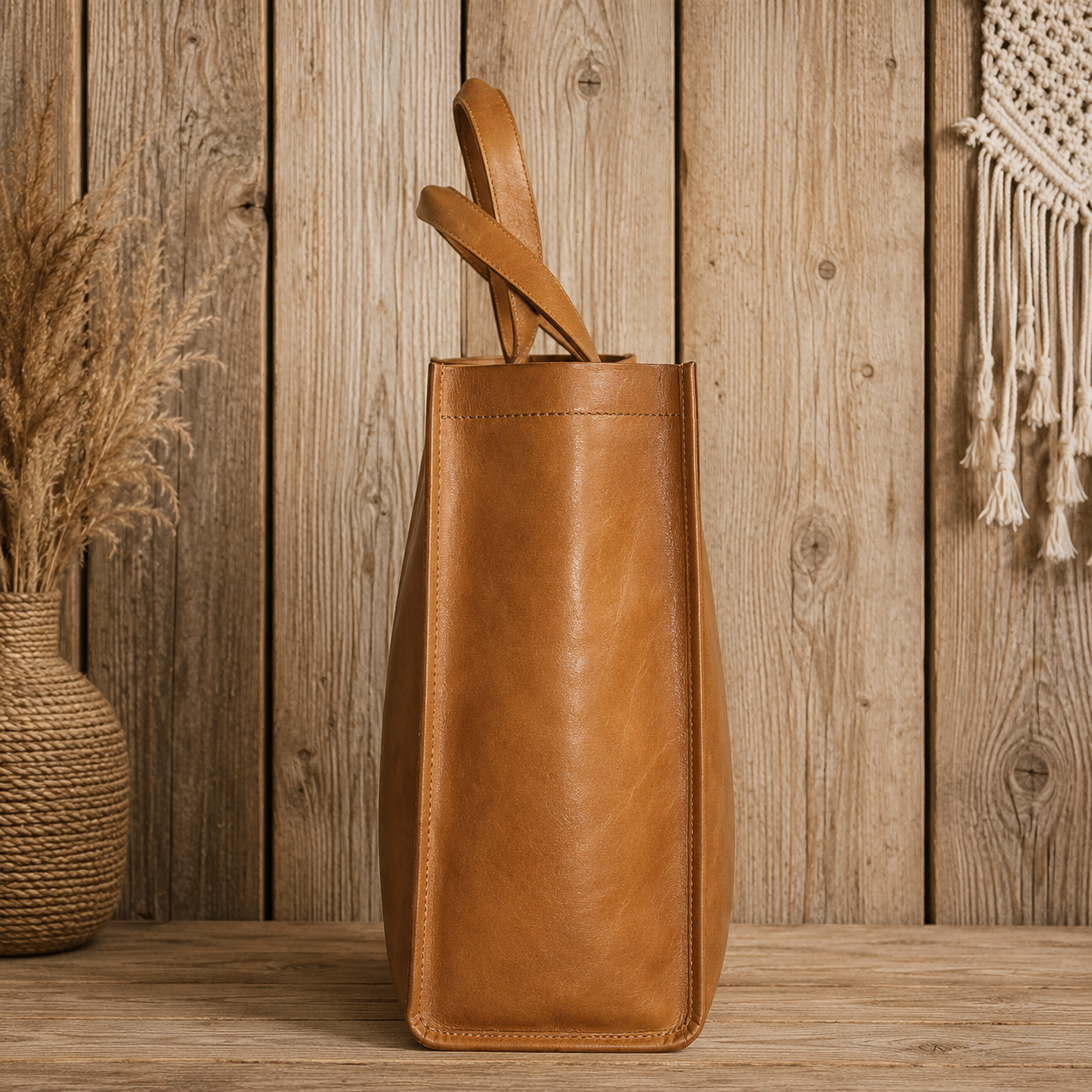 Leather Tote Bag – Minimalist Everyday Carryall for Work & Travel