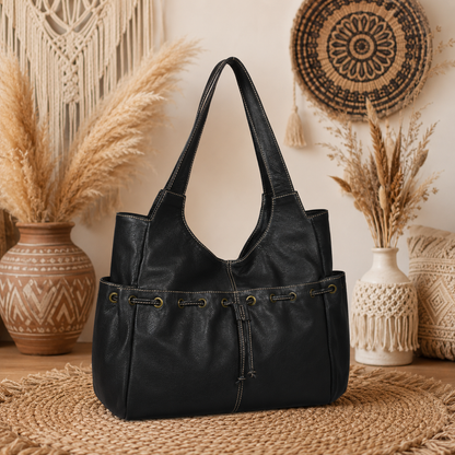 Black Leather Shoulder Bag