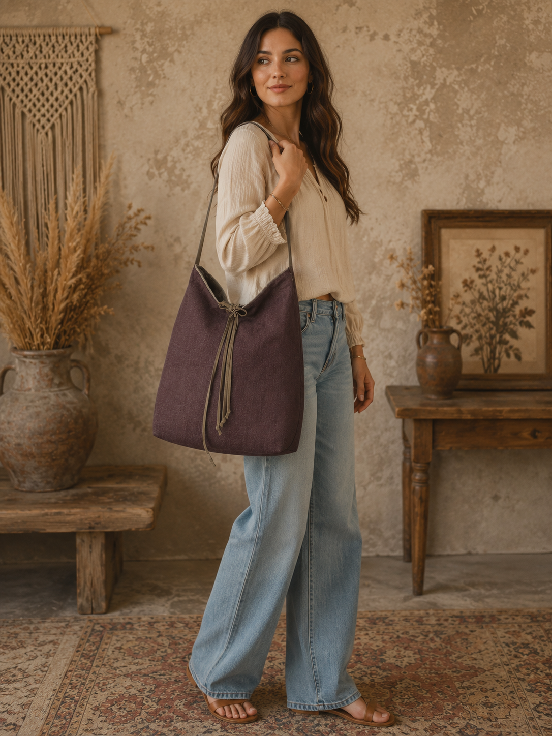 Large Linen Tote Bag