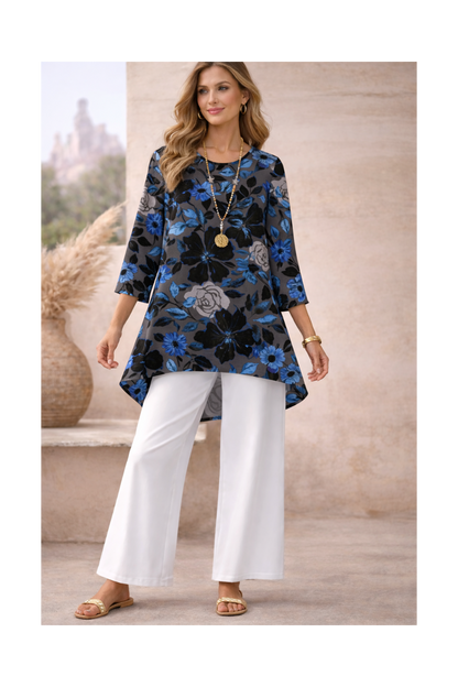 🌸 Stylish Spandex Floral Top & Pant Set