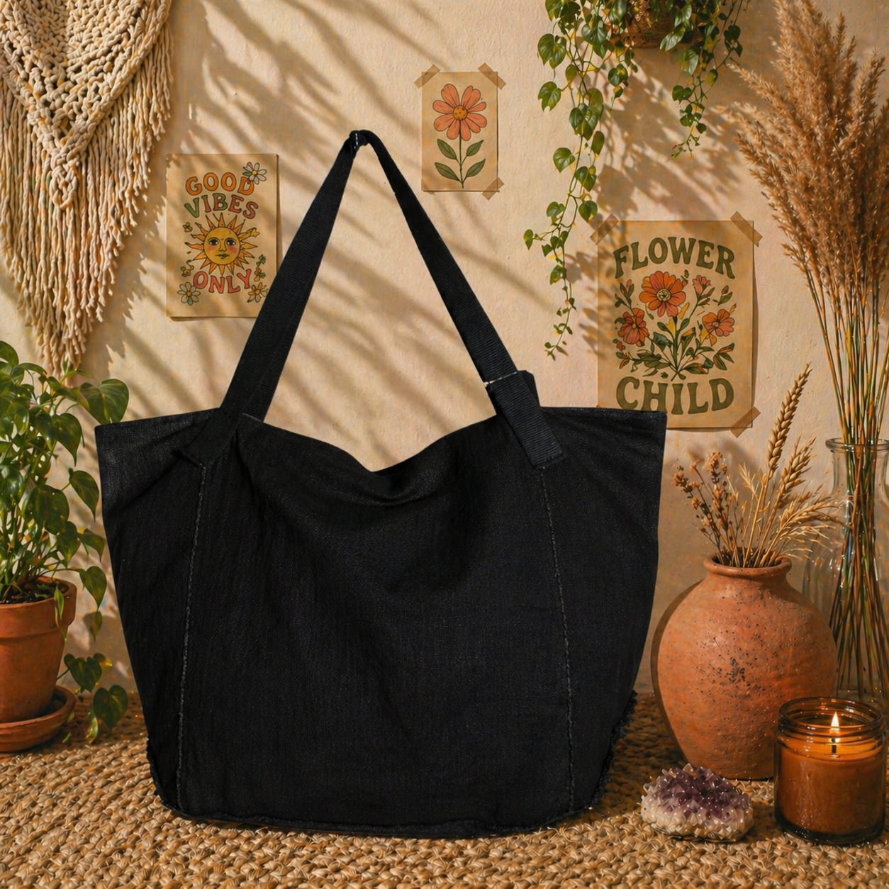 Large Linen Tote Bag