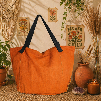 Large Linen Tote Bag