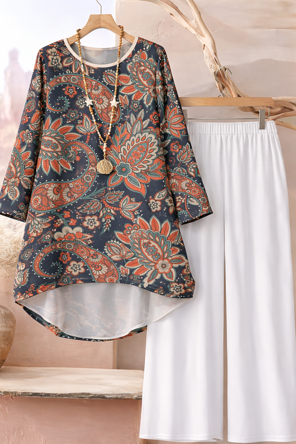 🌸 Stylish Spandex Floral Top & Pant Set