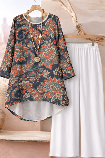 🌸 Stylish Spandex Floral Top & Pant Set