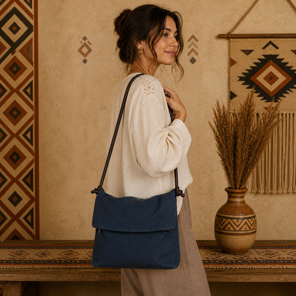 Classic Linen Crossbody Bag