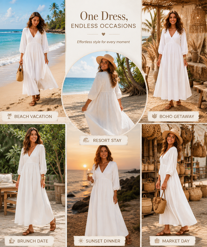 Linen Coastal Breeze Maxi Dress