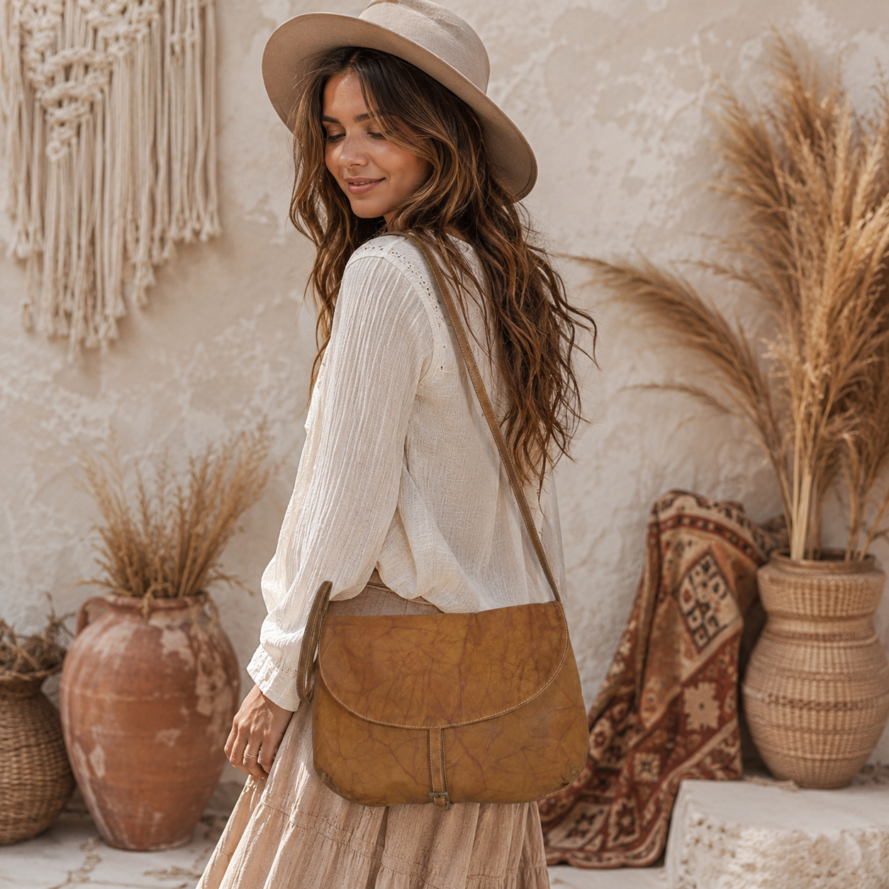 Flap Leather Handbag