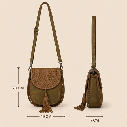 Leather Crossbody Bag With Fringes