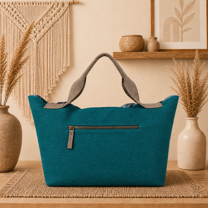 Large Linen Shoulder Tote Bag
